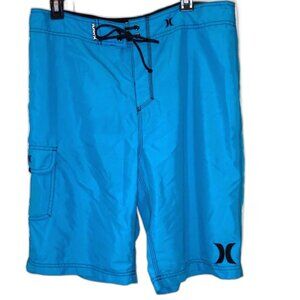 HURLEY Men's One and Only Swimsuit Board Short Bright Cyan Mens 33